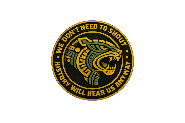 The Golden Jaguars emblem - We don't need to shout, history will hear us anyway